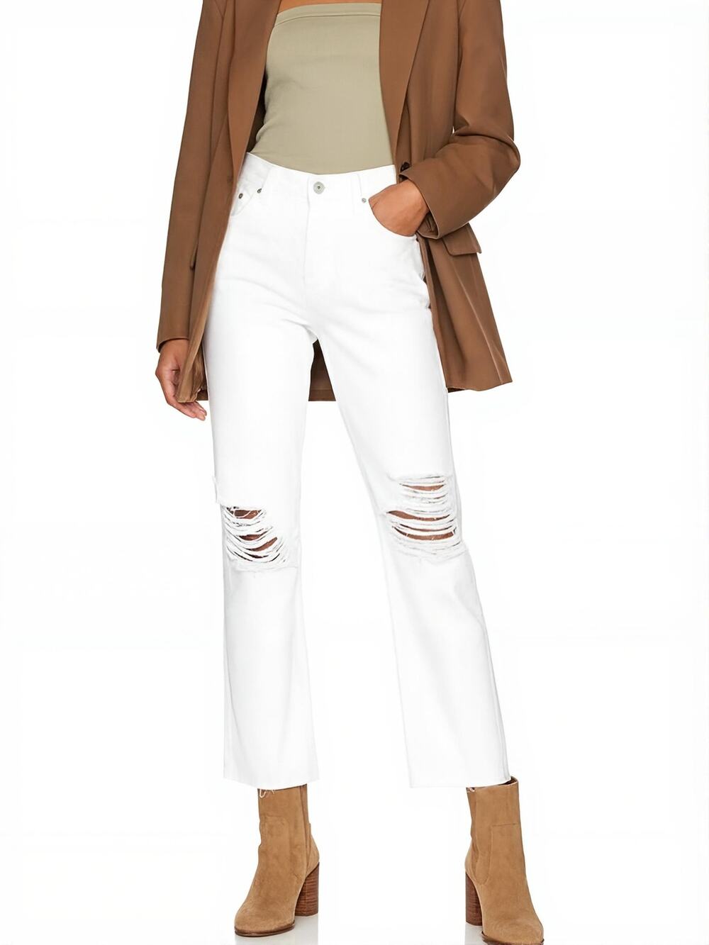 NWT Rails The Atwater Slouchy Straight Jeans Blanche White 25